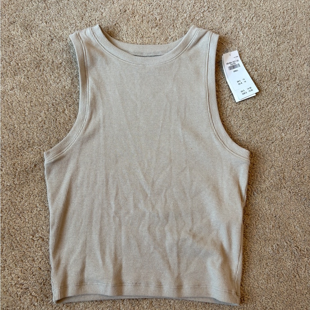 NWT Hollister Ribbed Tank Top - Light Beige.  Size small.